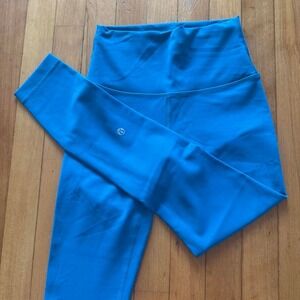 Lululemon Blue High Waisted Yoga Leggings Activewear Size 4 LW5CR7S